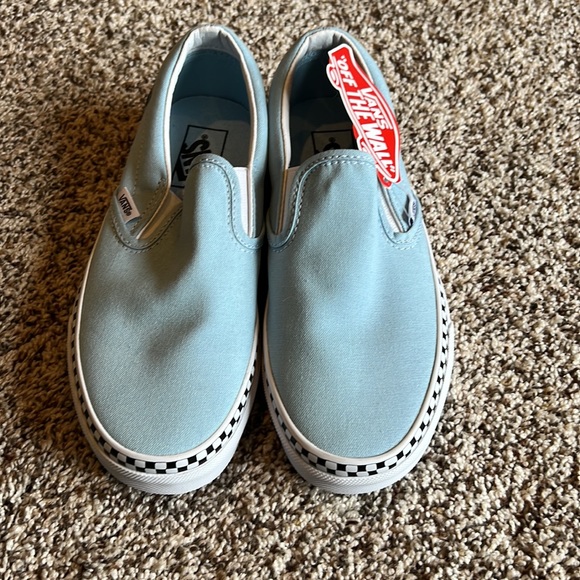 Vans blue foxing check sz 7 women 5.5 mens, sold out - Picture 2 of 5